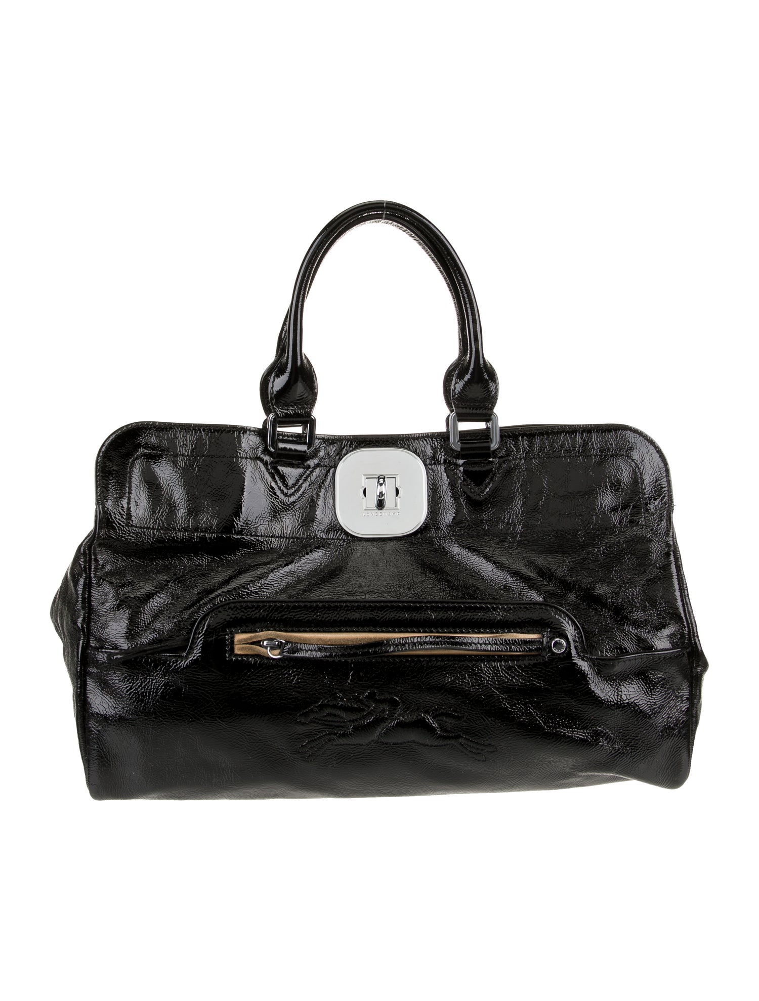Longchamp Patent Leather Top Handle Bag