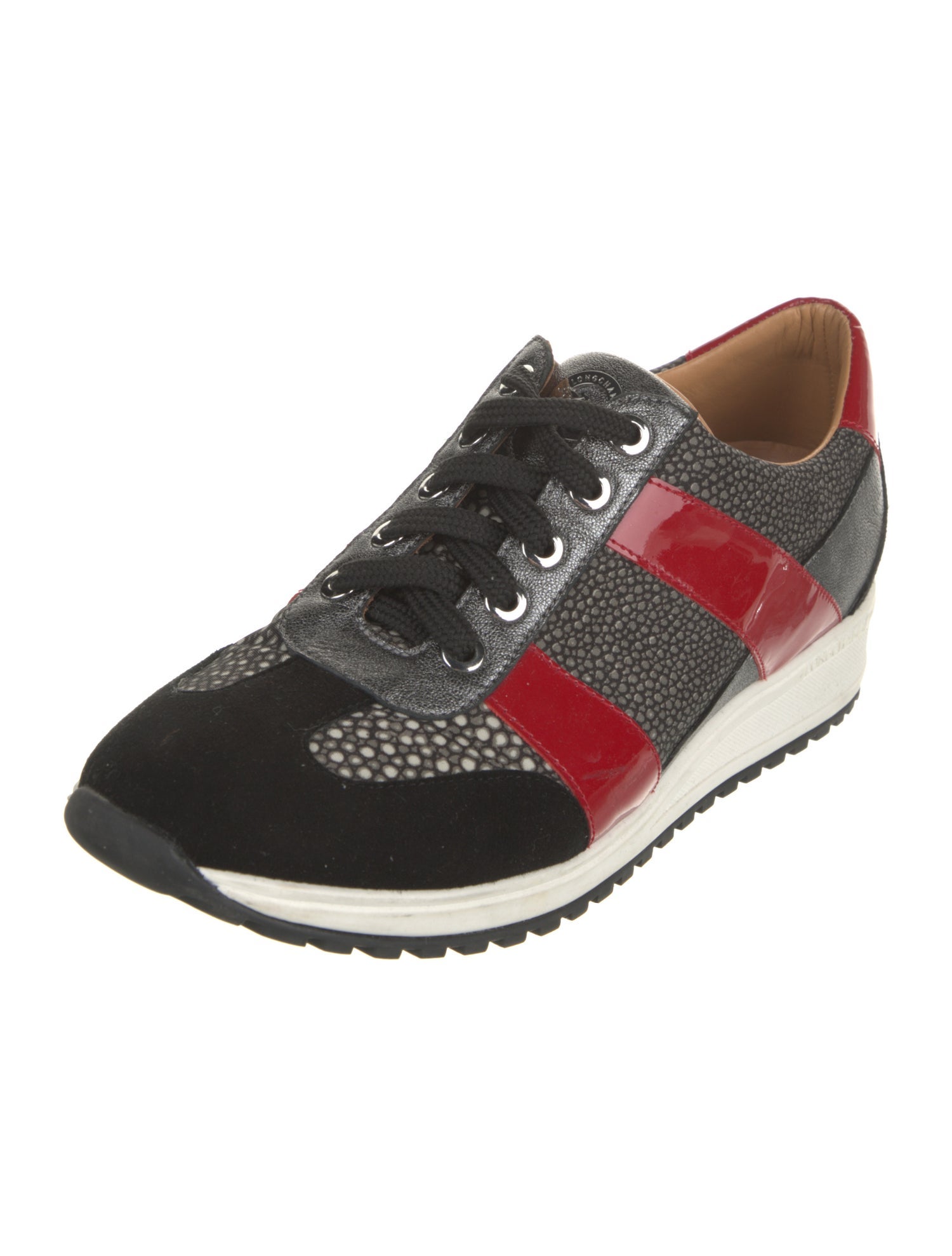 Longchamp Patent Leather Printed Sneakers