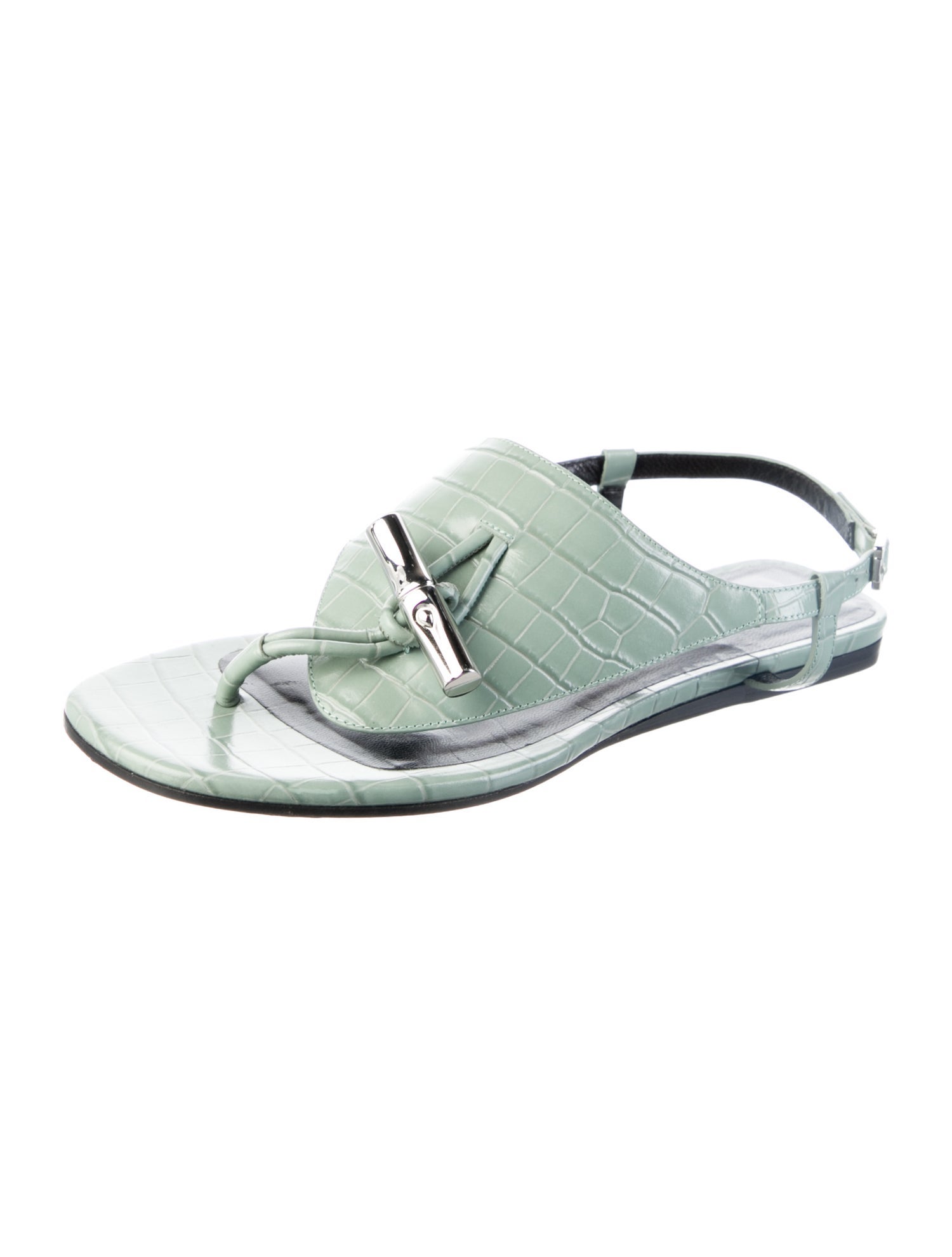 Longchamp Leather Slingback Sandals