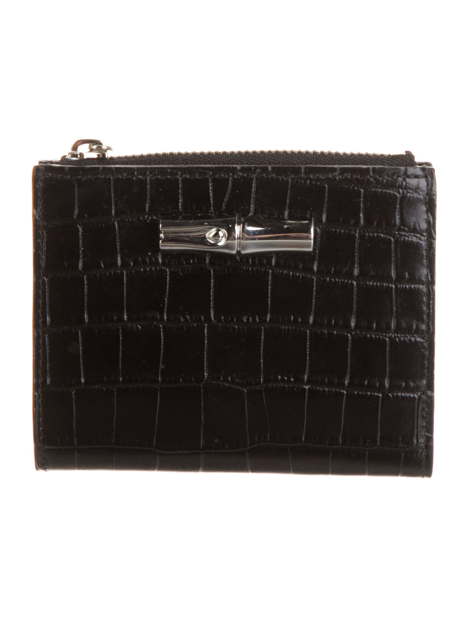 Longchamp Embossed Leather Compact Wallet