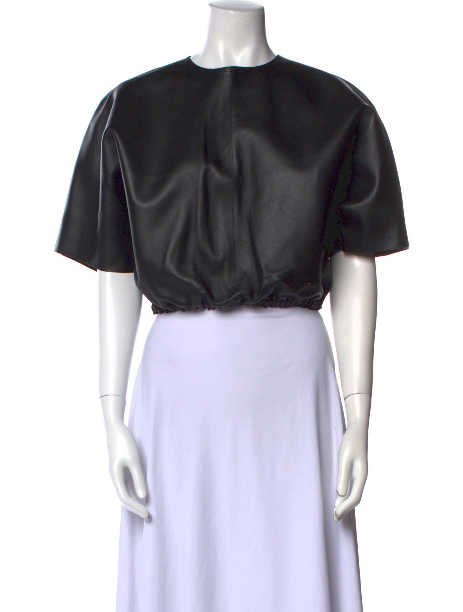 Longchamp Linen Crew Neck Crop Top