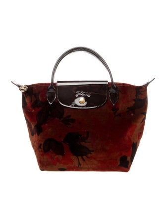 Longchamp Suede Top Handle Bag