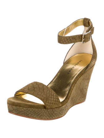 Longchamp Suede Leather Trim Embellishment Espadrilles