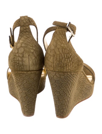 Longchamp Suede Leather Trim Embellishment Espadrilles