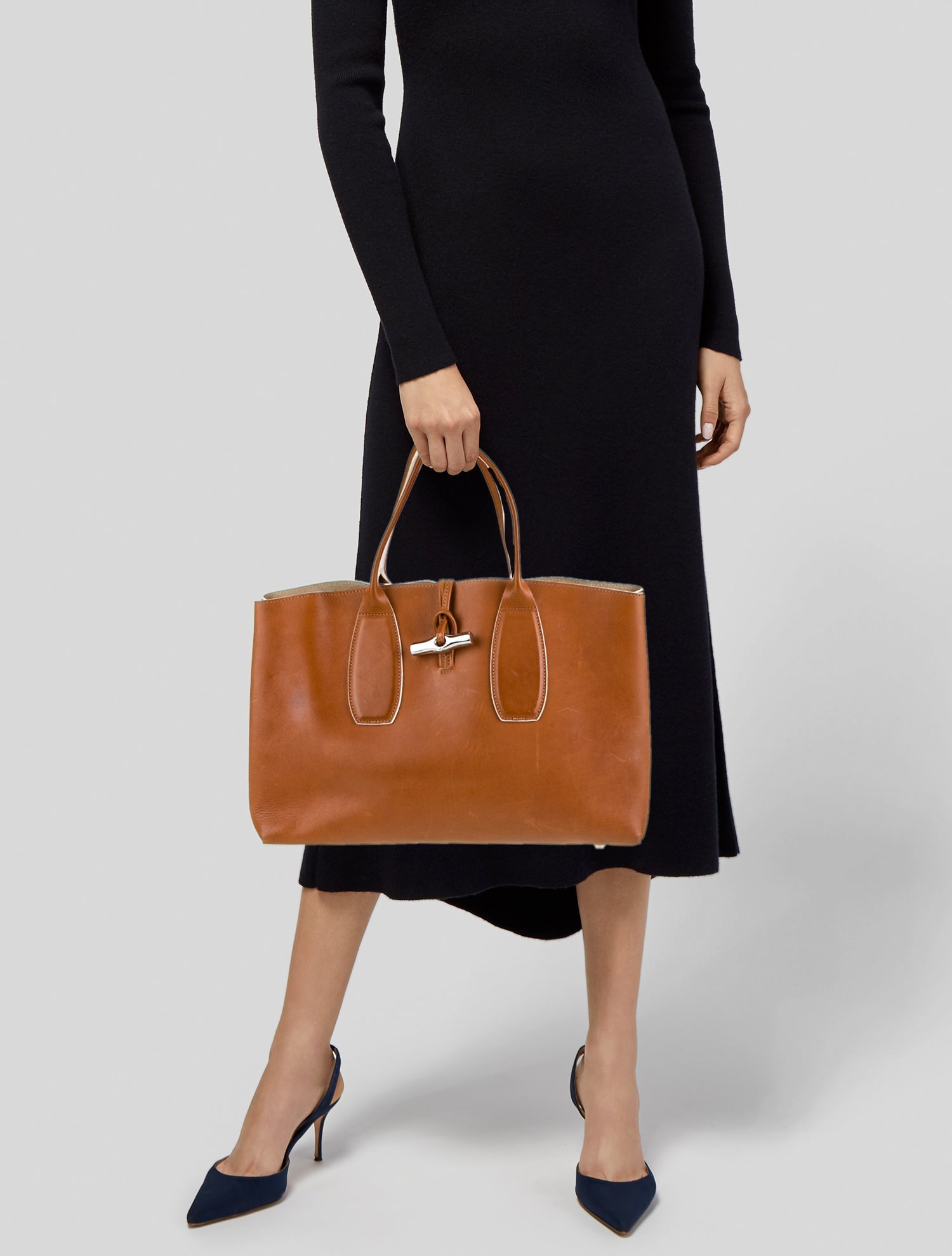 Longchamp Leather Top Handle Bag