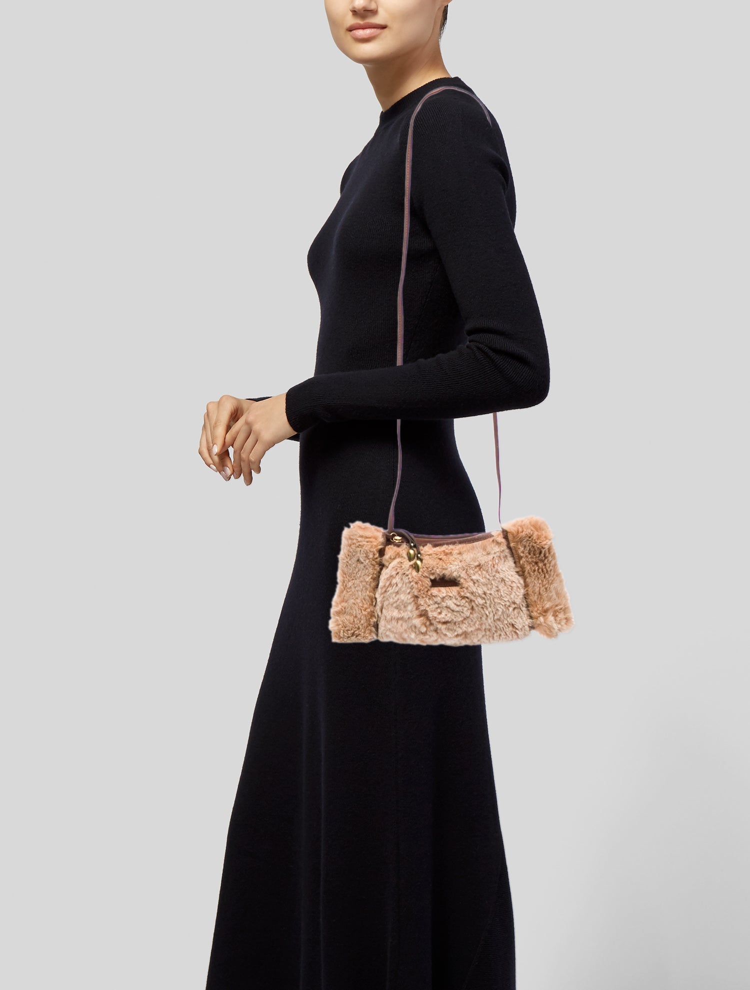 Longchamp Fur Muffler Crossbody Bag Small