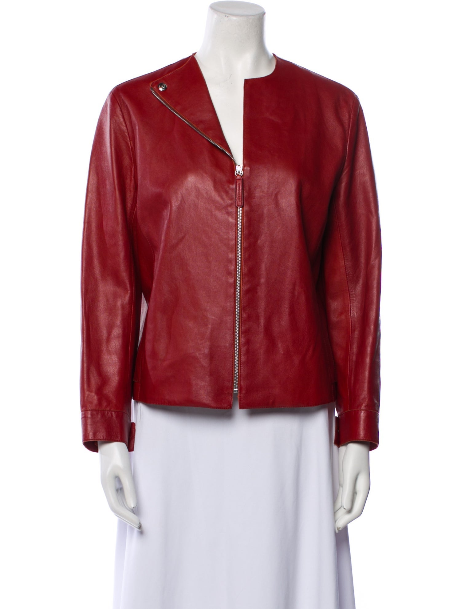 Longchamp Lamb Leather Biker Jacket