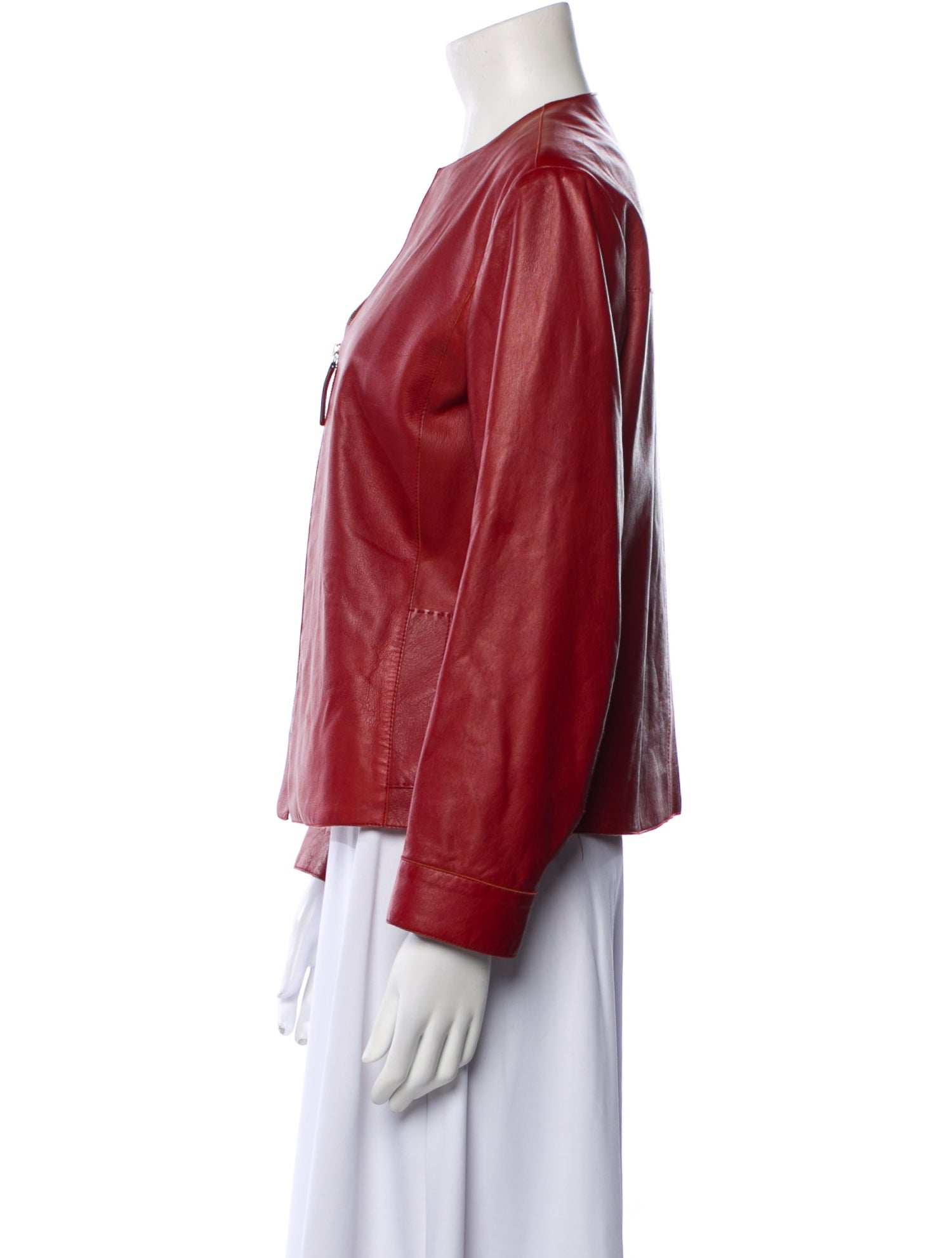 Longchamp Lamb Leather Biker Jacket