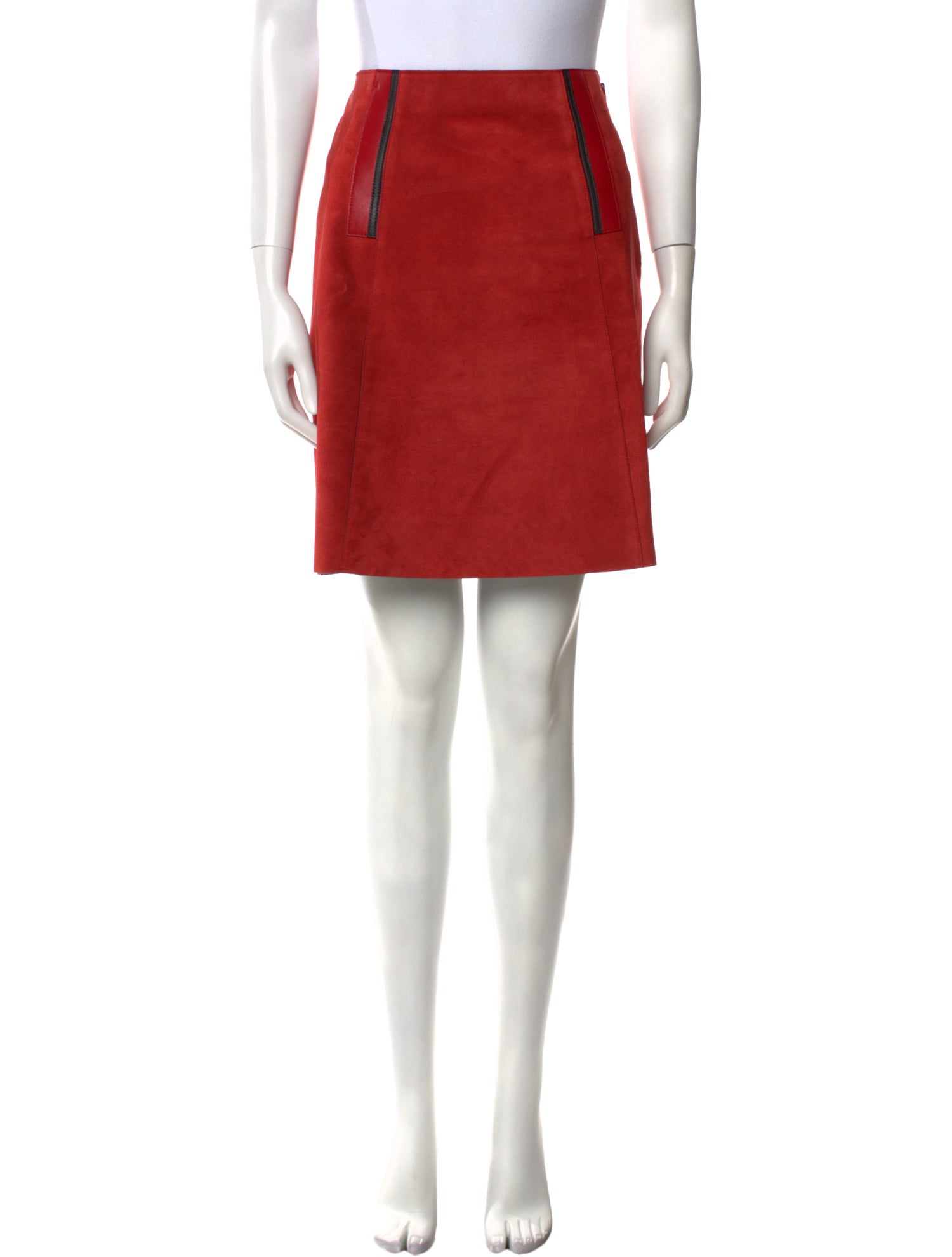 Longchamp Calf Leather Mini Skirt