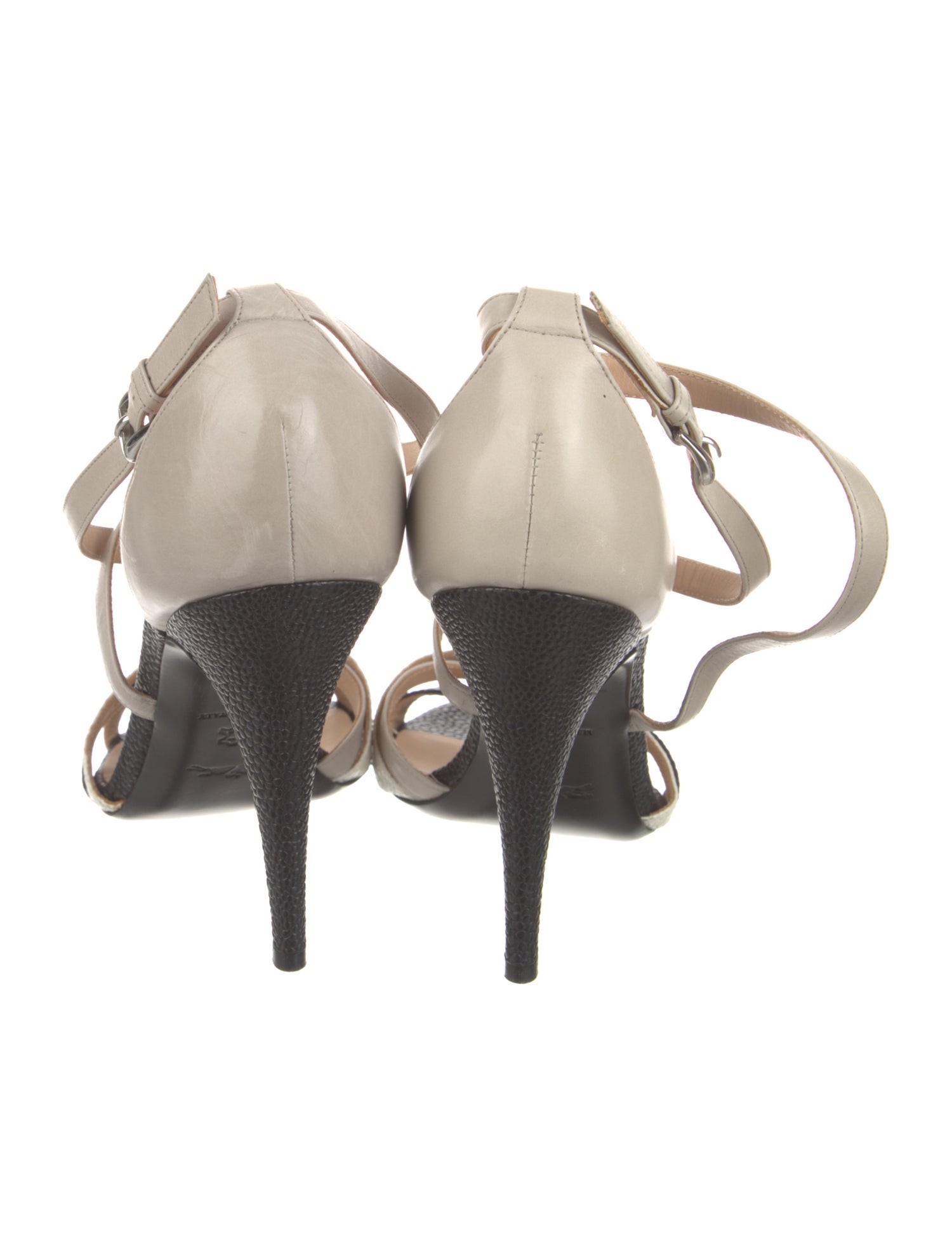 Longchamp Leather Colorblock Pattern Sandals