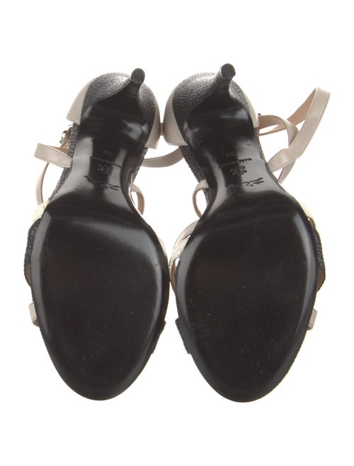 Longchamp Leather Colorblock Pattern Sandals