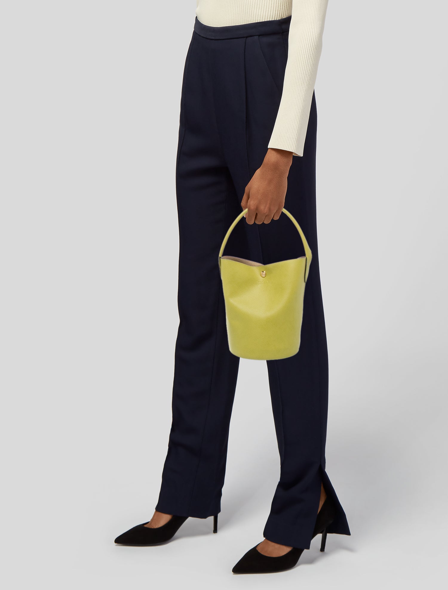 Longchamp Leather Bucket Bag