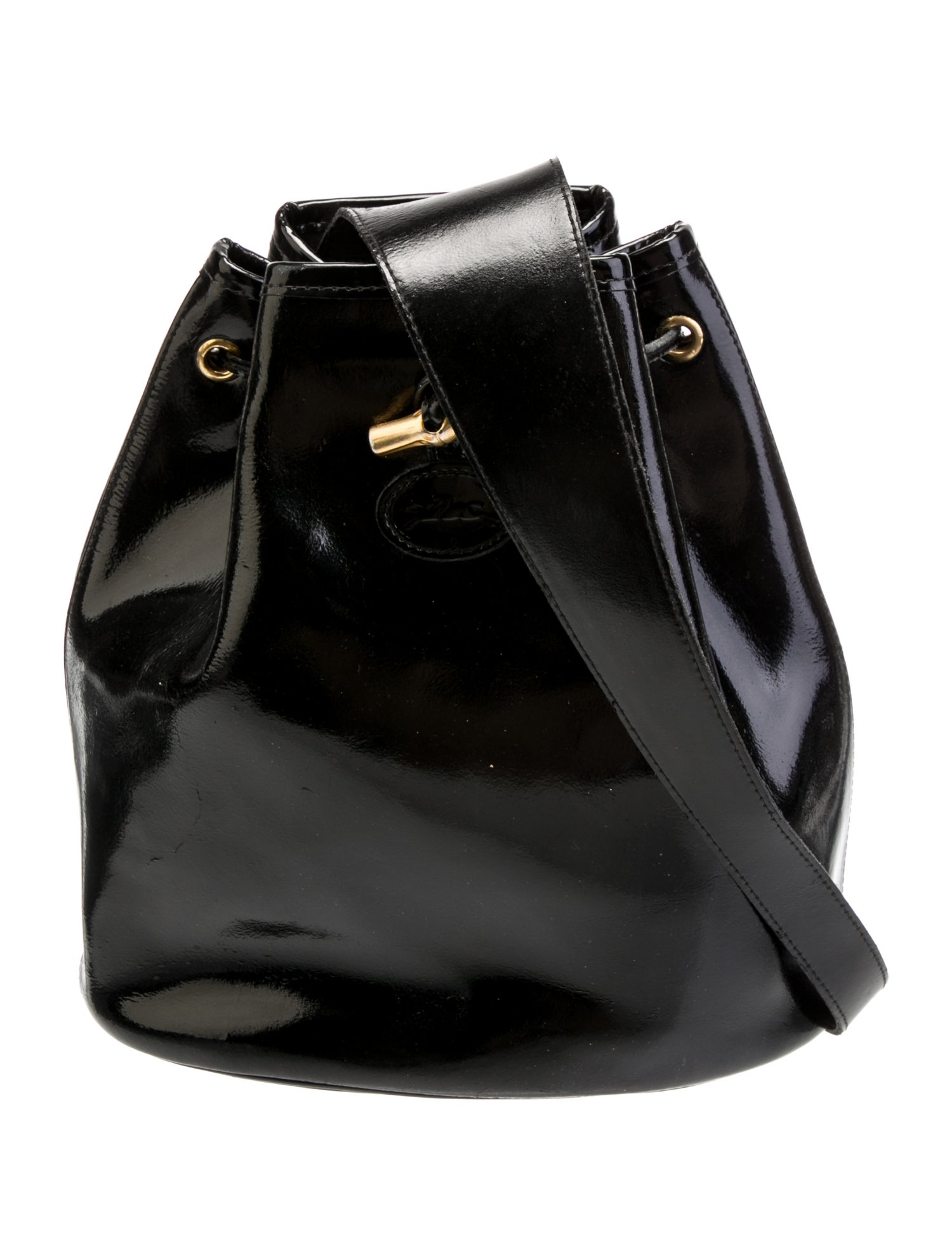 Longchamp Patent Leather Bucket Bag