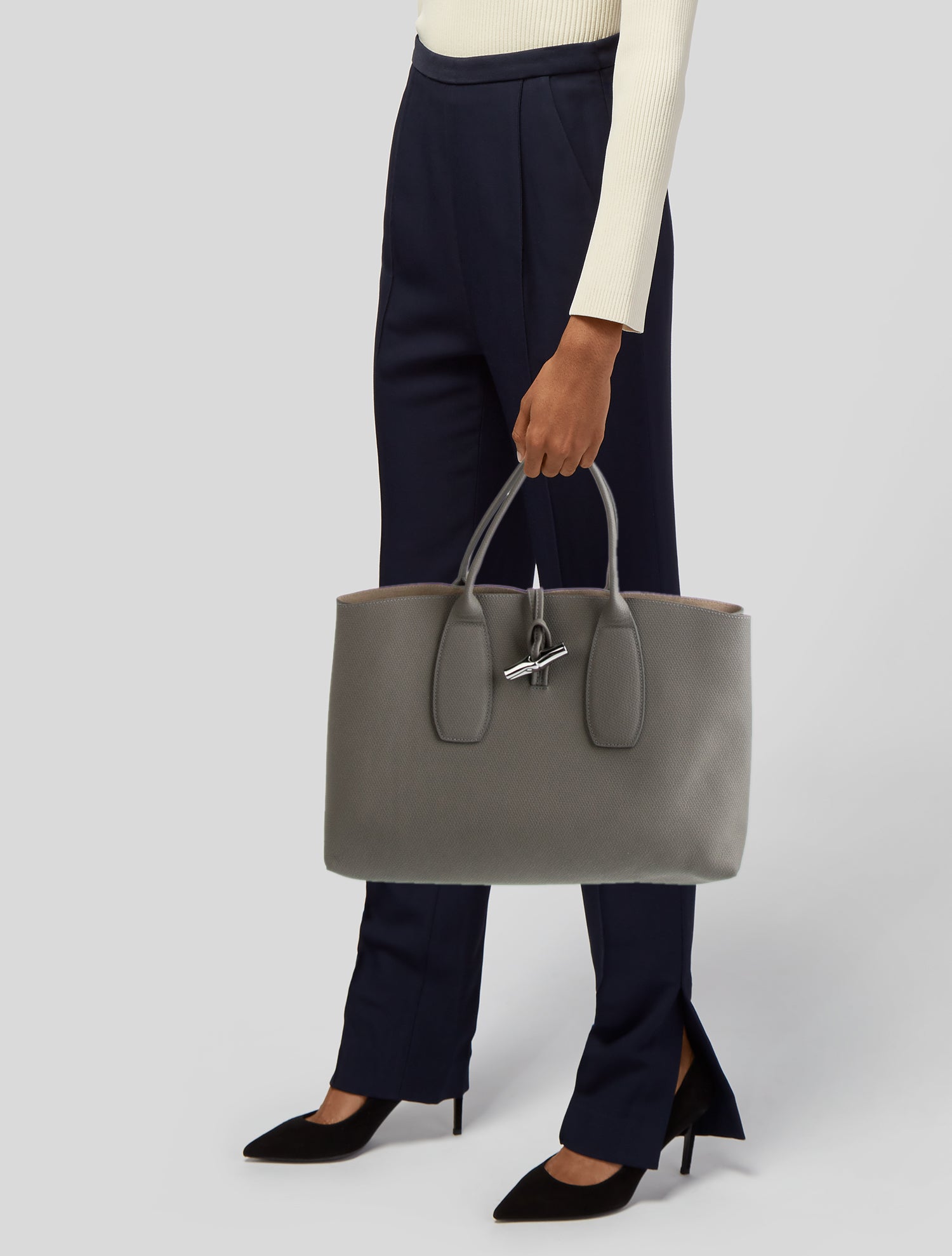 Longchamp Leather Top Handle Bag