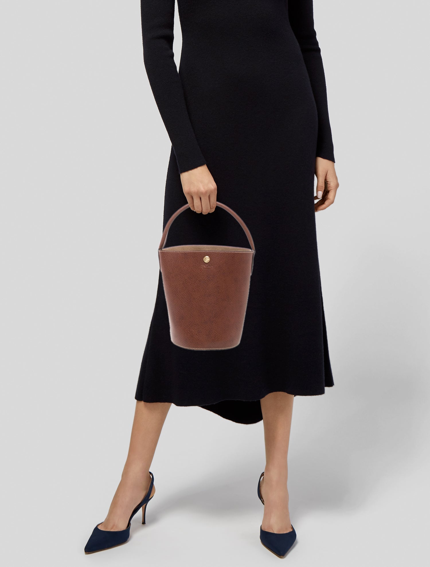 Longchamp Leather Bucket Bag