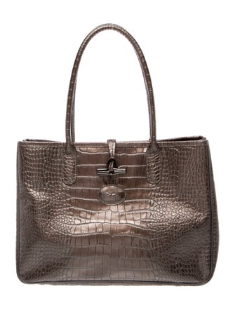 Longchamp Embossed Leather Tote