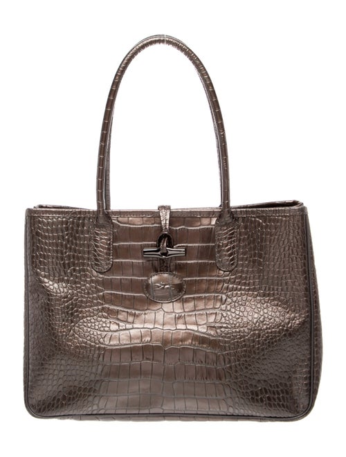 Longchamp Embossed Leather Tote