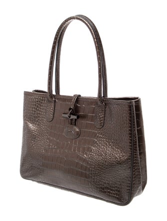 Longchamp Embossed Leather Tote
