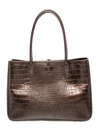Longchamp Embossed Leather Tote