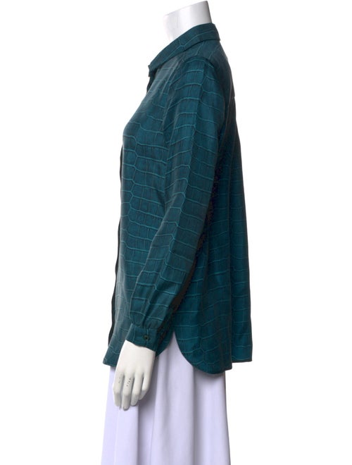 Longchamp Silk Long Sleeve Button-Up Top