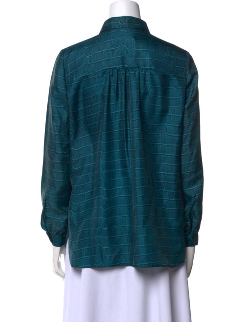 Longchamp Silk Long Sleeve Button-Up Top