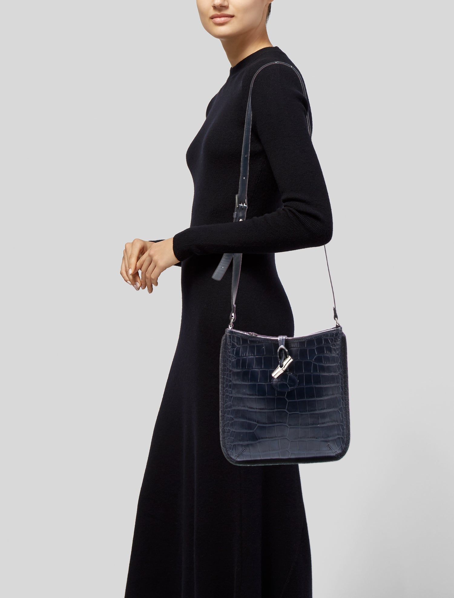 Longchamp Leather Messenger Bag