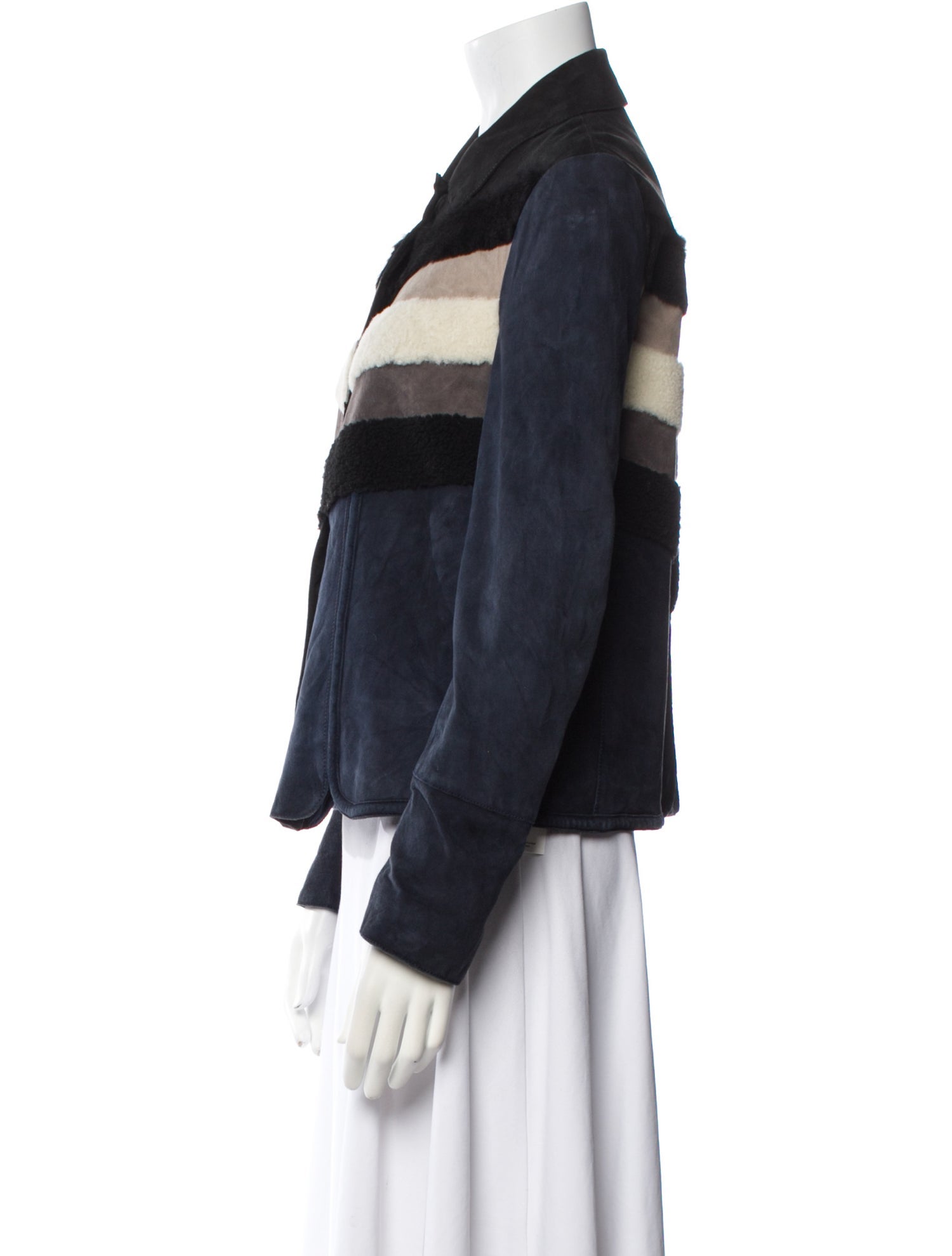 Longchamp Leather Striped Jacket