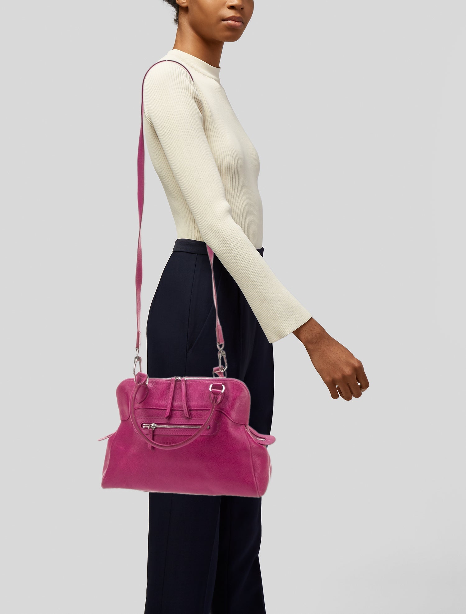 Longchamp Leather Top Handle Bag Vintage