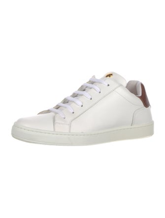 Longchamp Leather Colorblock Pattern Sneakers