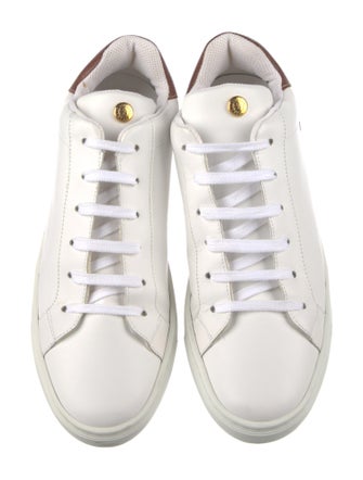 Longchamp Leather Colorblock Pattern Sneakers