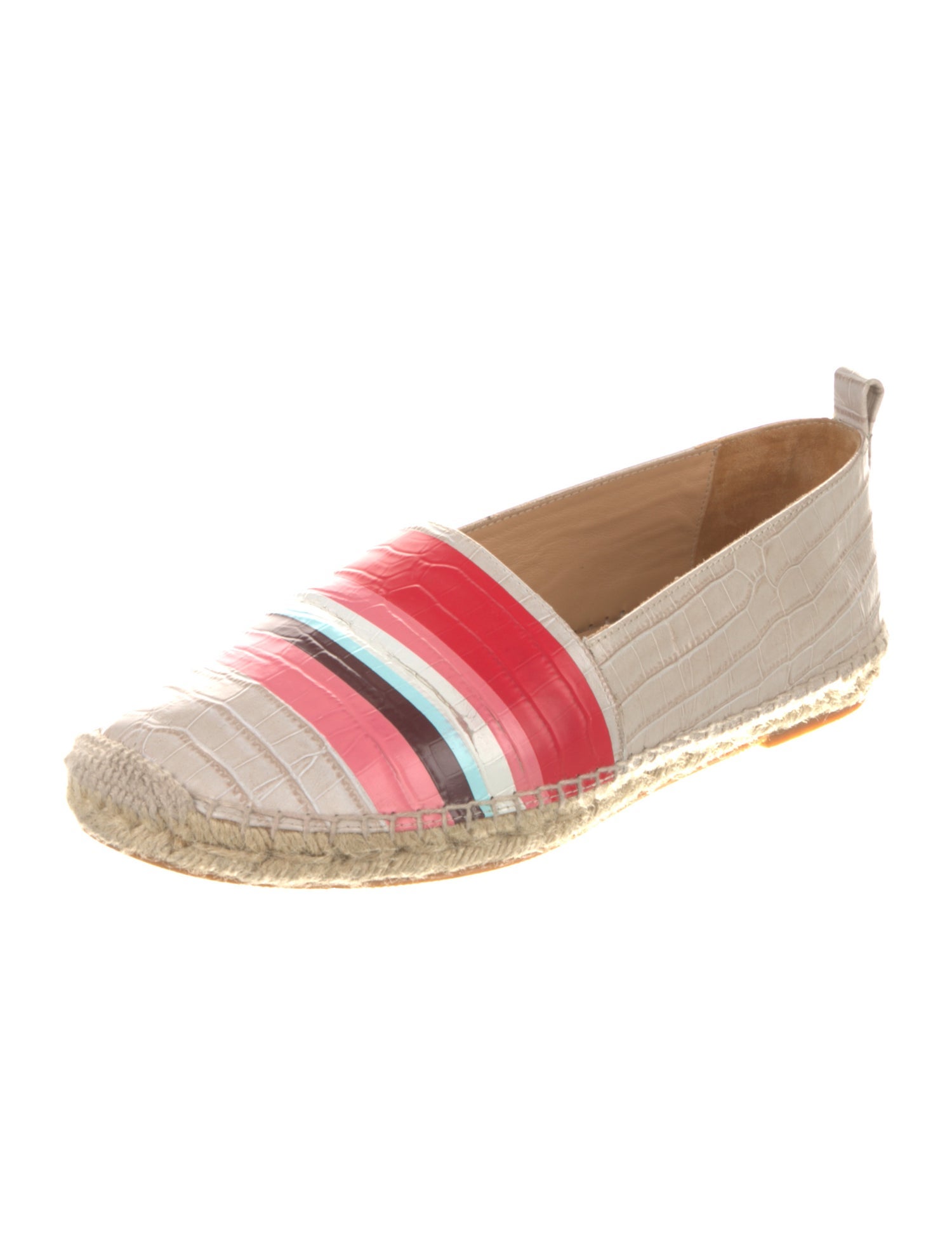 Longchamp Leather Striped Espadrilles