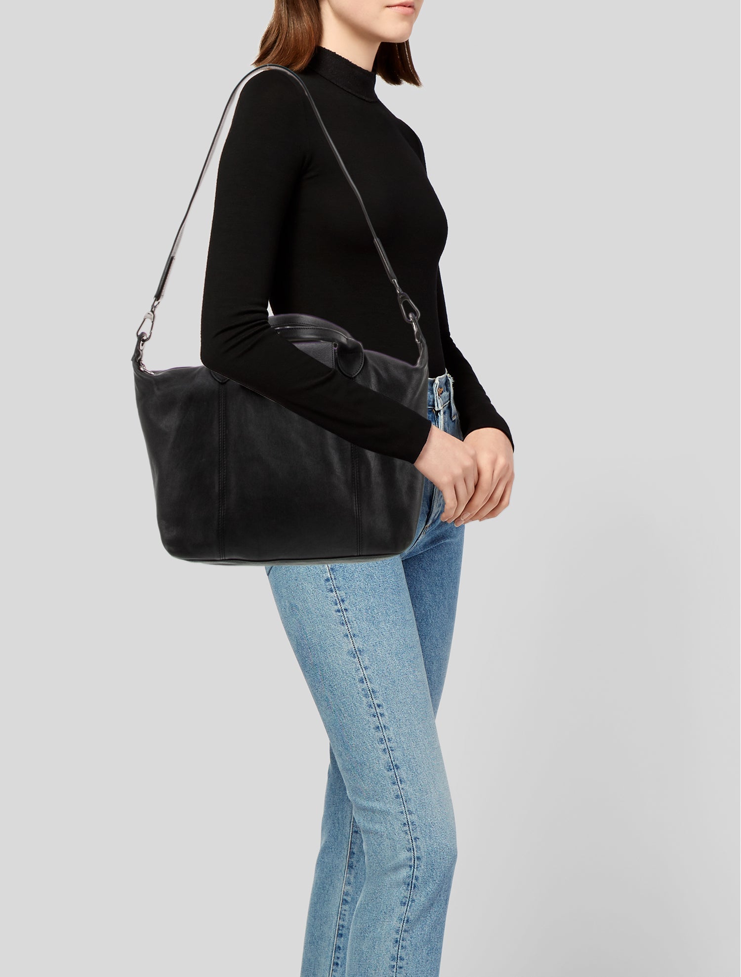 Longchamp Leather Top Handle Bag