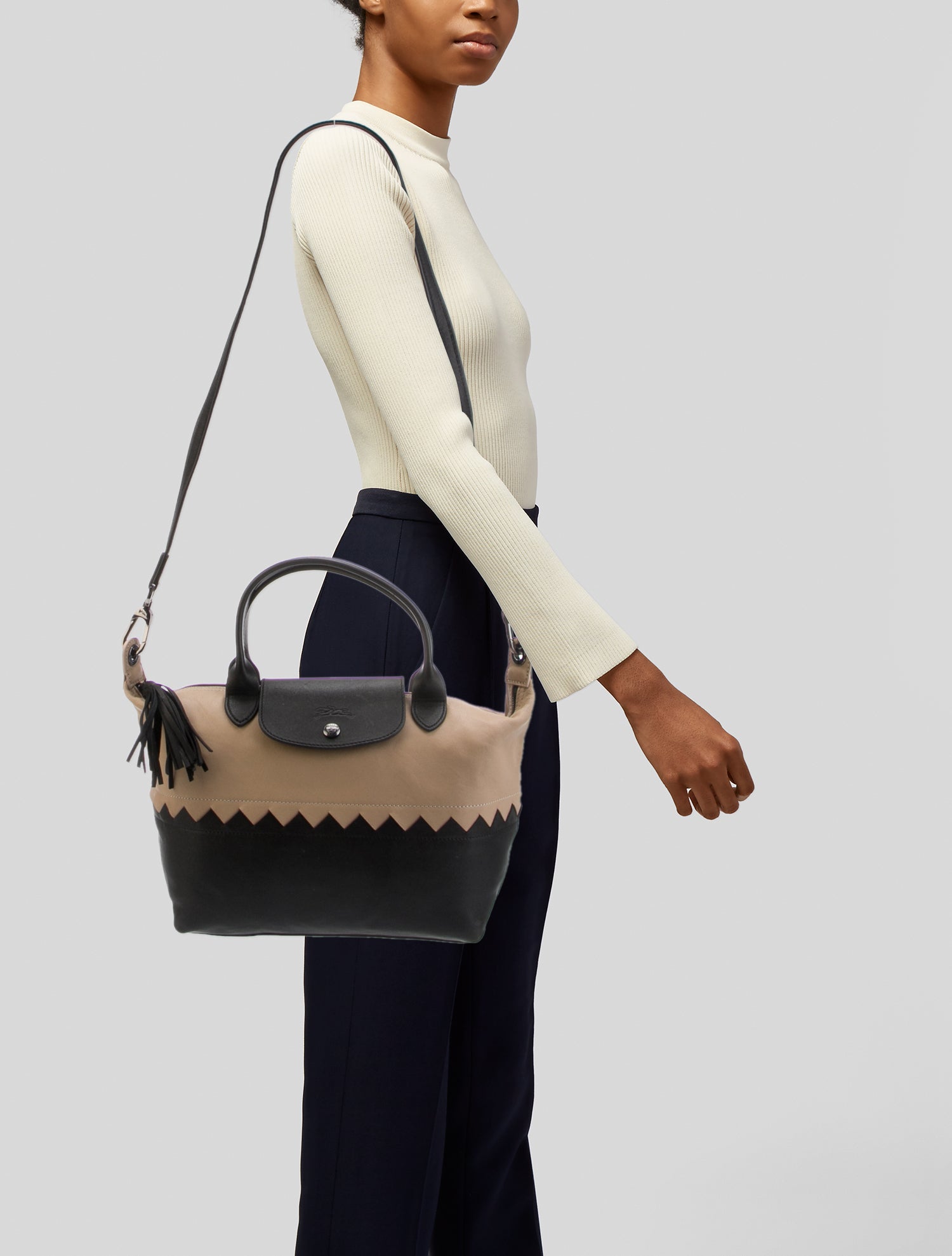 Longchamp Leather Top Handle Bag