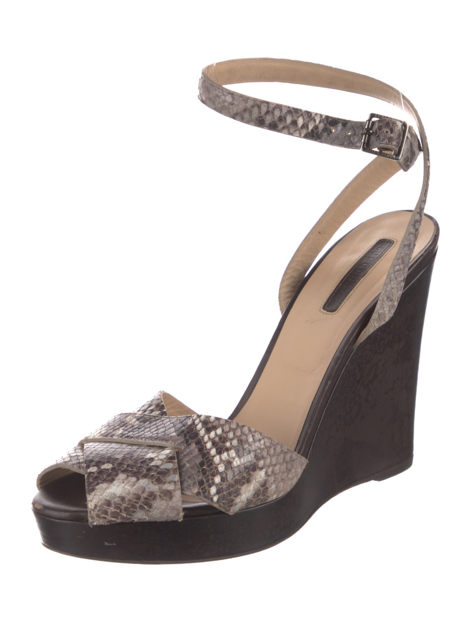 Longchamp Leather Animal Print Slingback Pumps