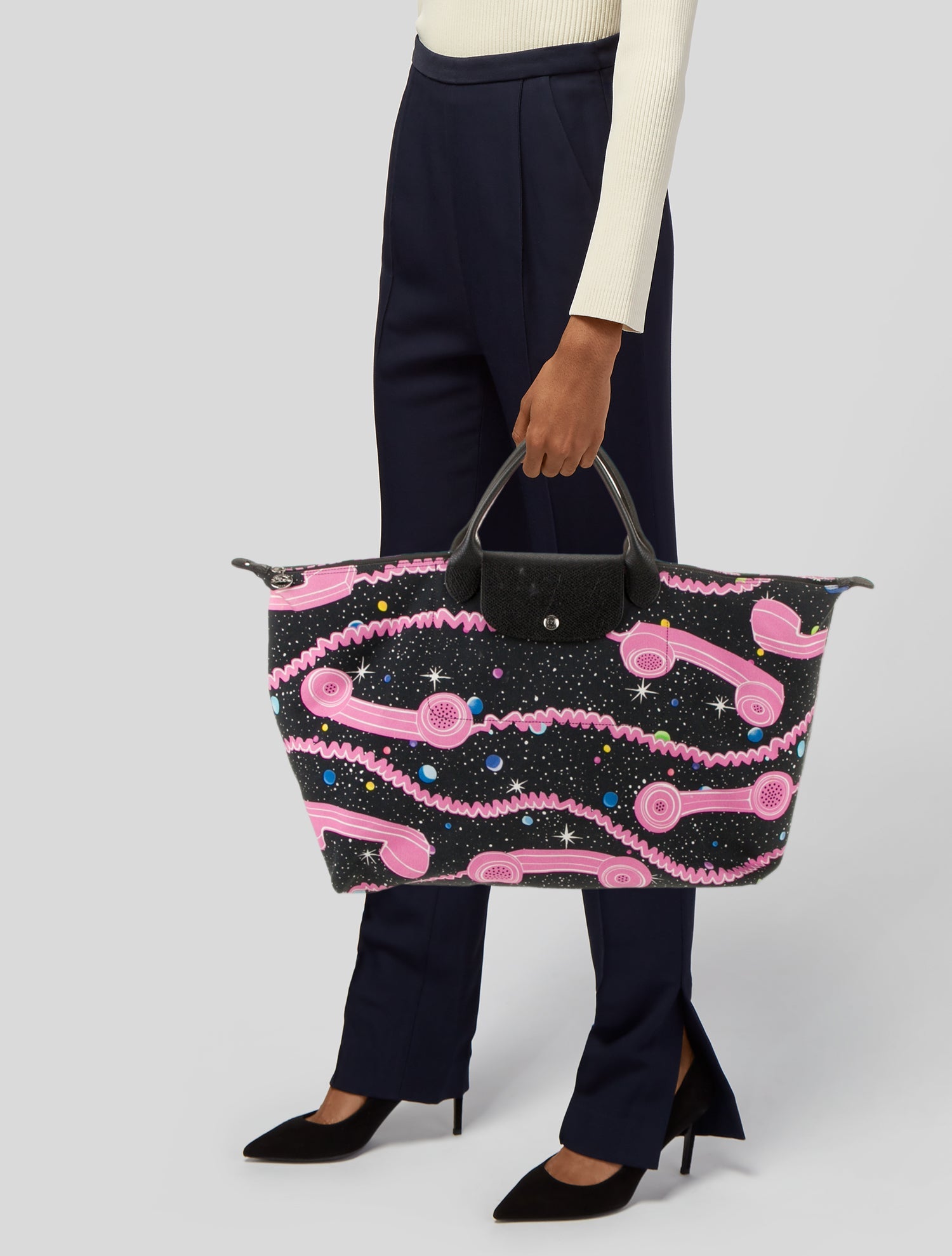 Longchamp x Jeremy Scott Canvas Weekender Bag
