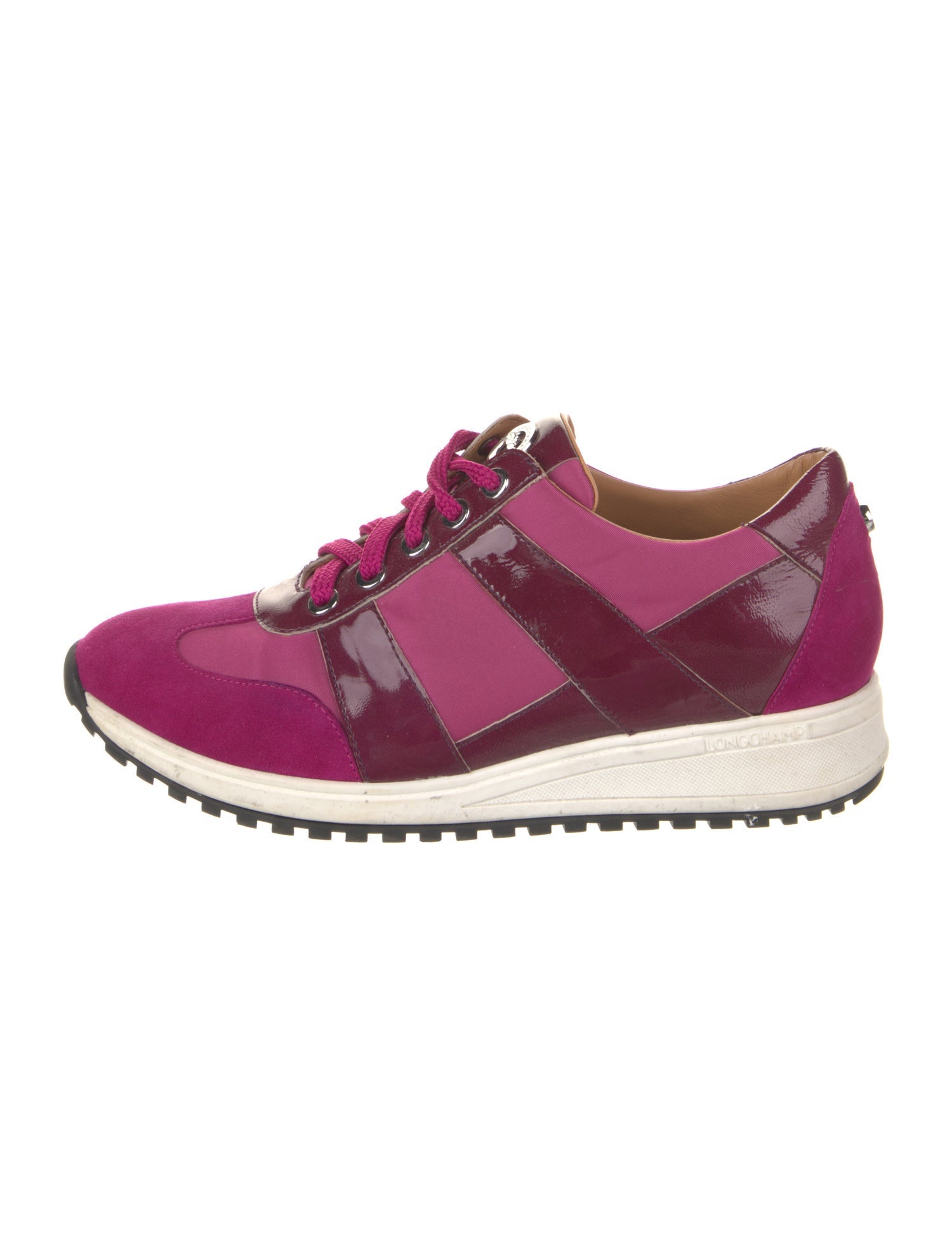 Longchamp Nylon Leather Trim Embellishment Sneakers