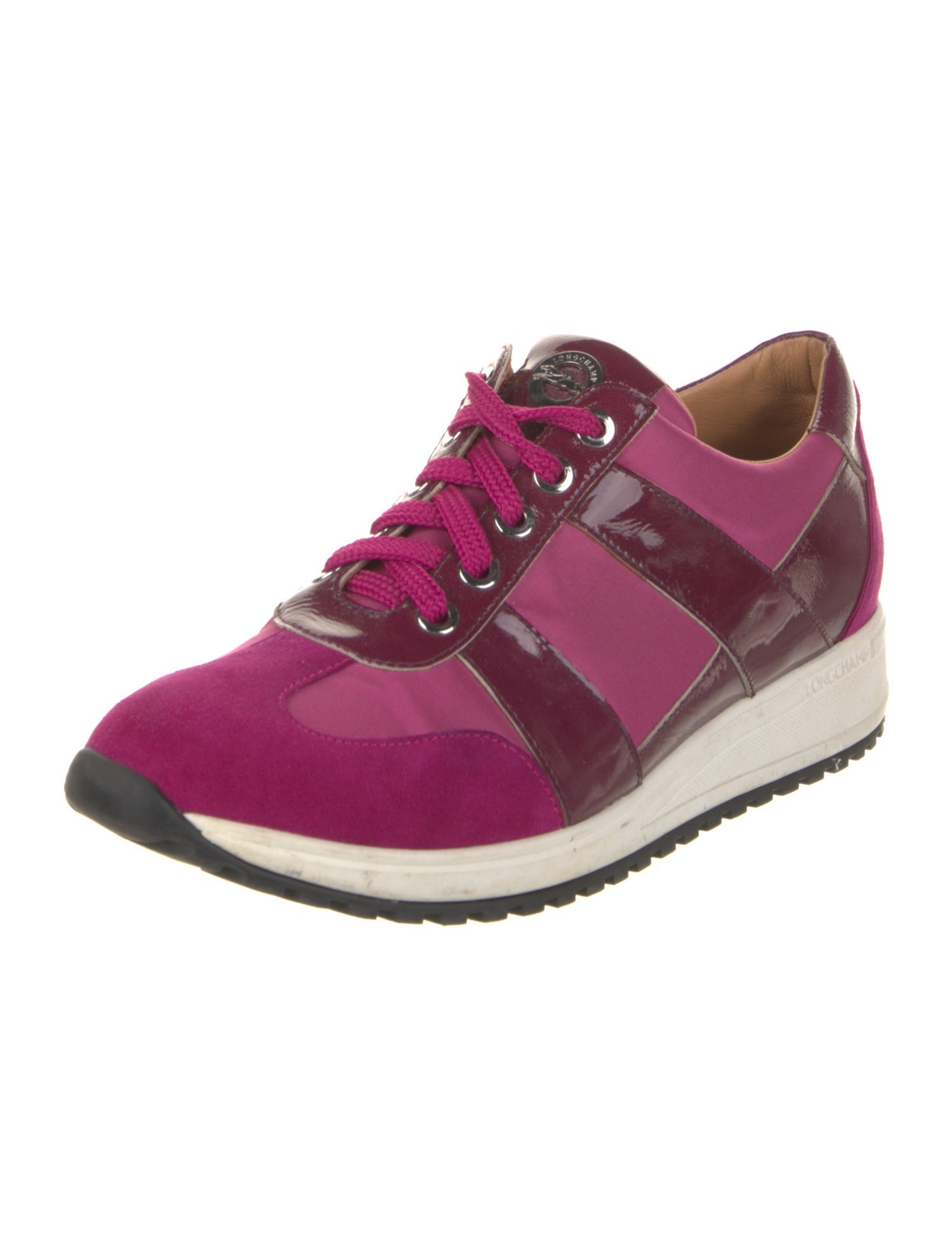 Longchamp Nylon Leather Trim Embellishment Sneakers