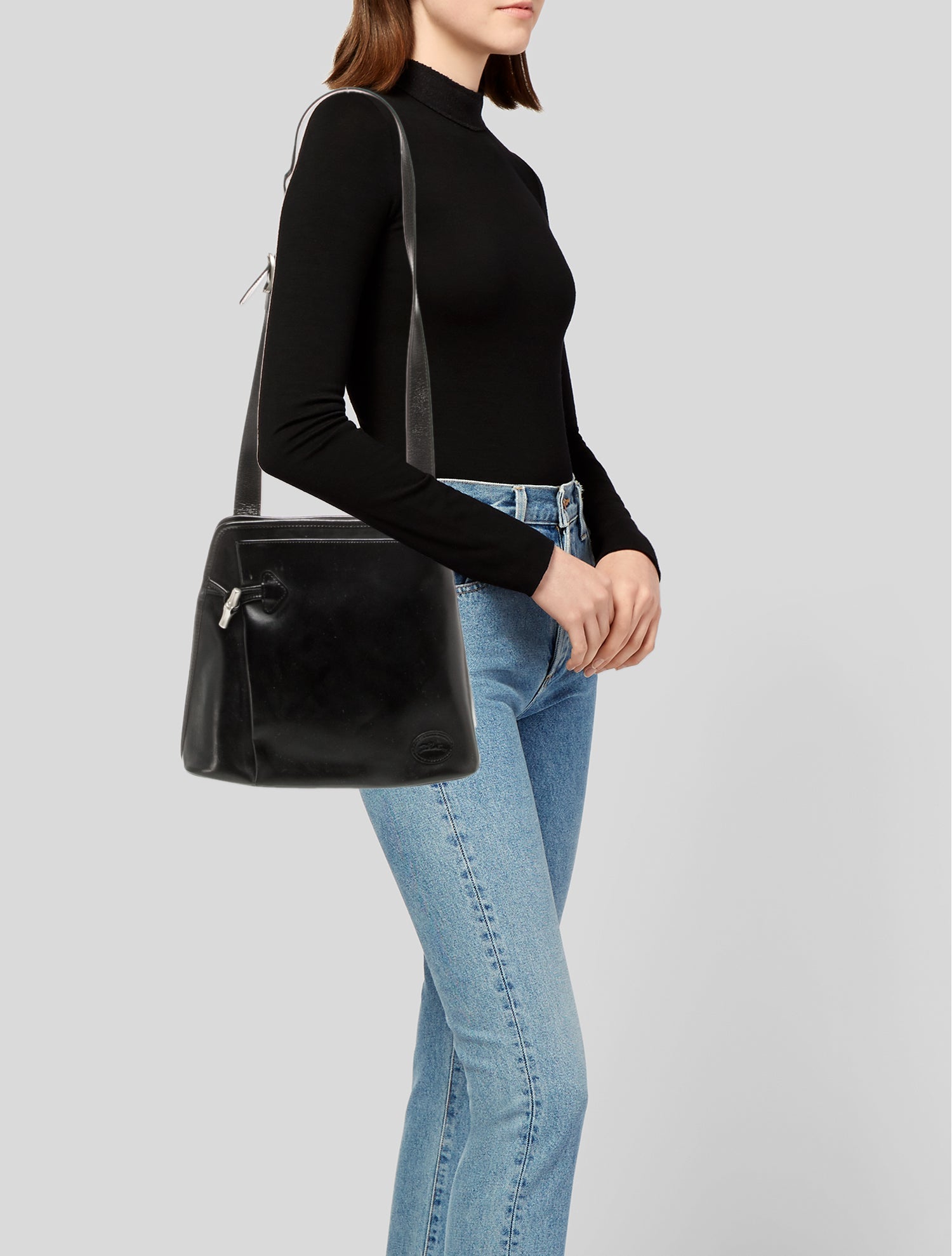 Longchamp Leather Messenger Bag