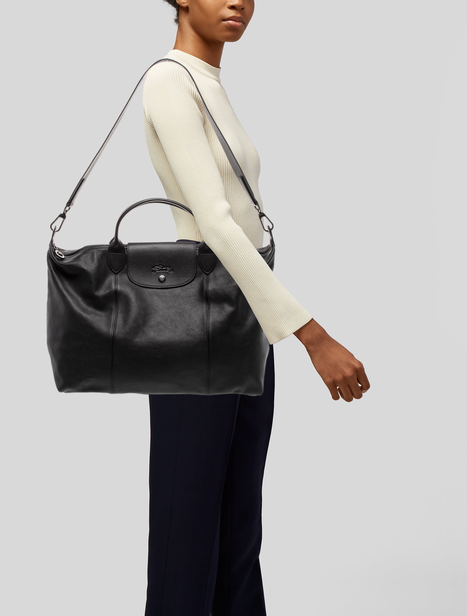 Longchamp Leather Top Handle Bag