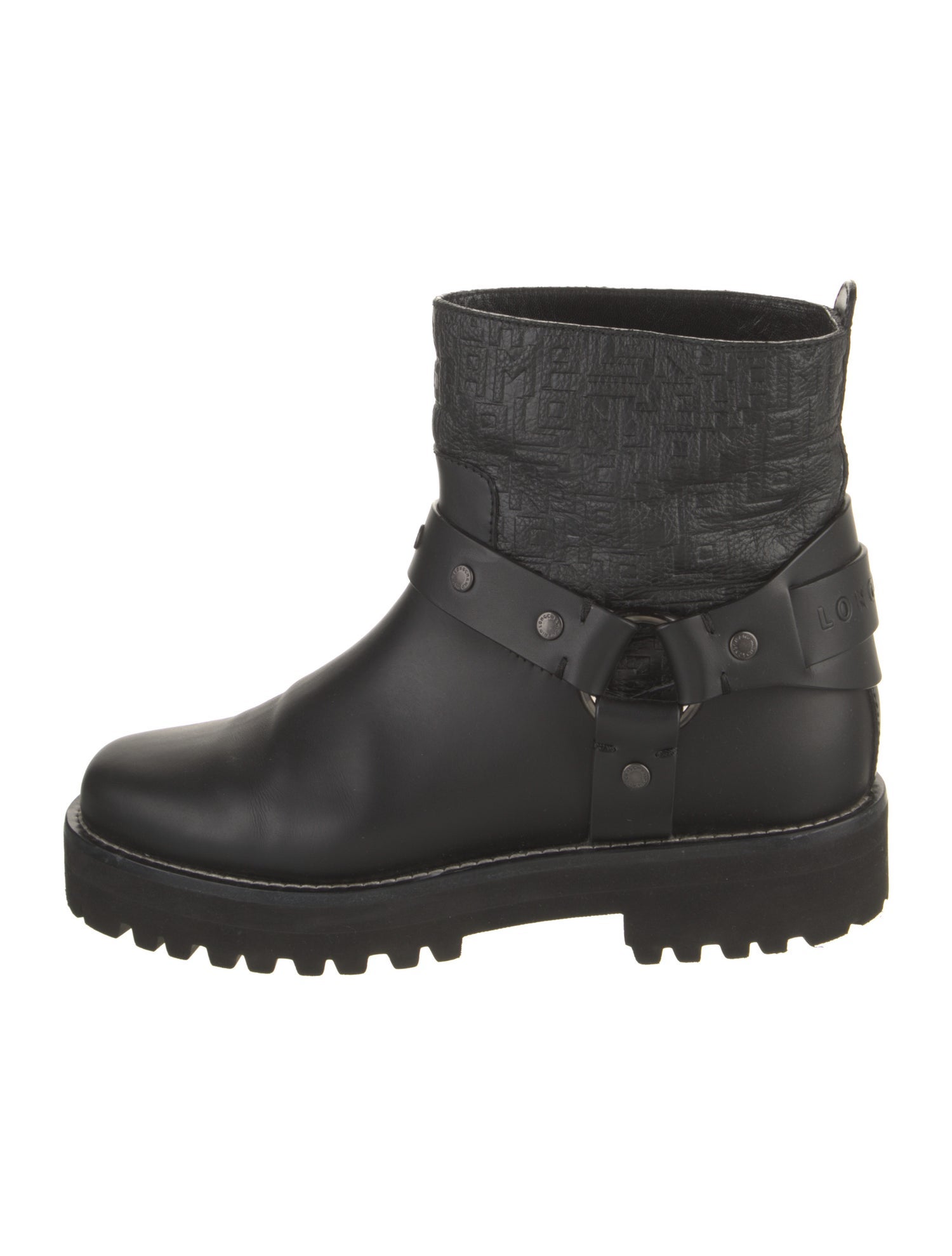 Longchamp Leather Moto Boots