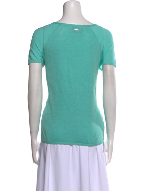 Longchamp Linen Scoop Neck T-Shirt