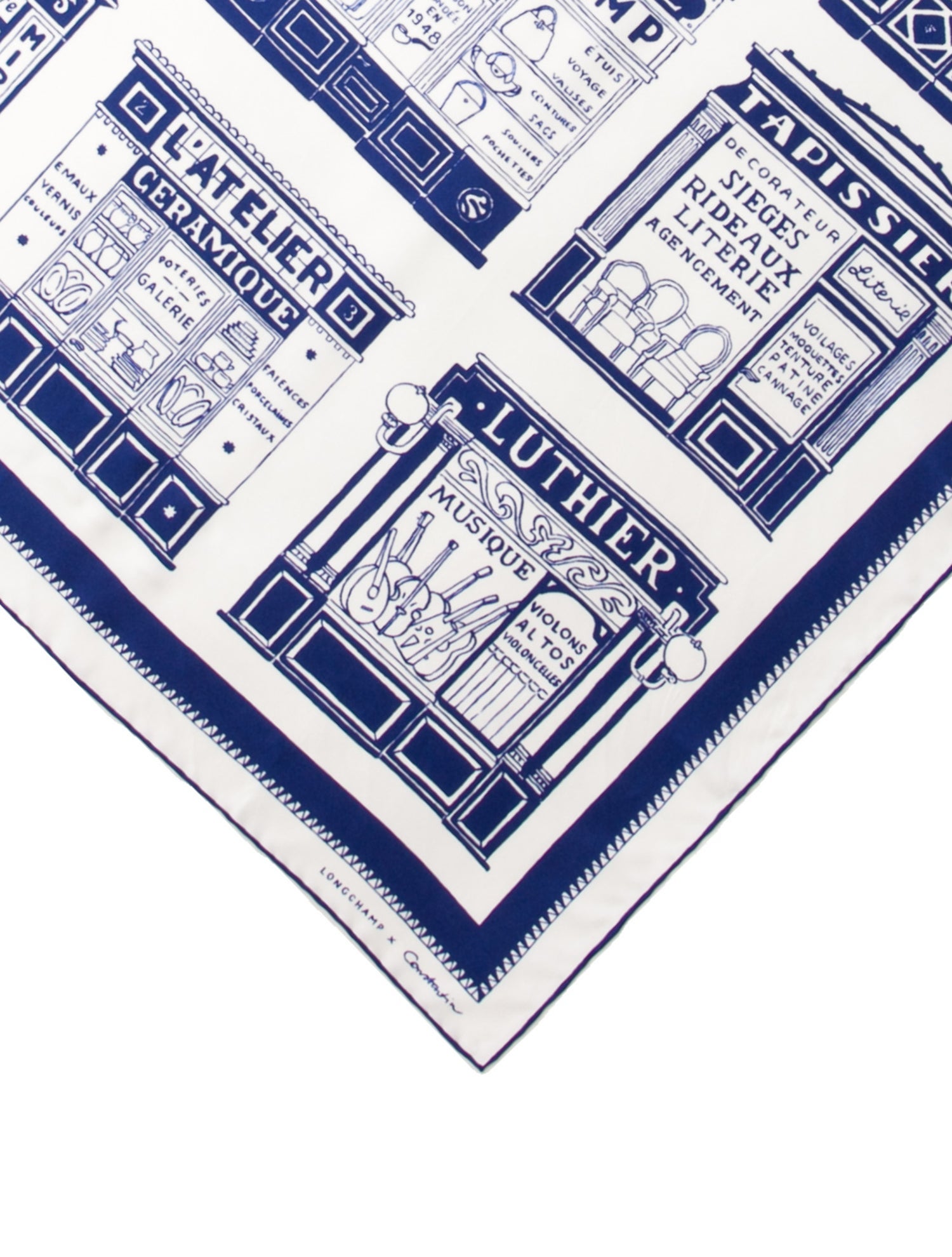 Longchamp Festival Quadri Silk Scarf