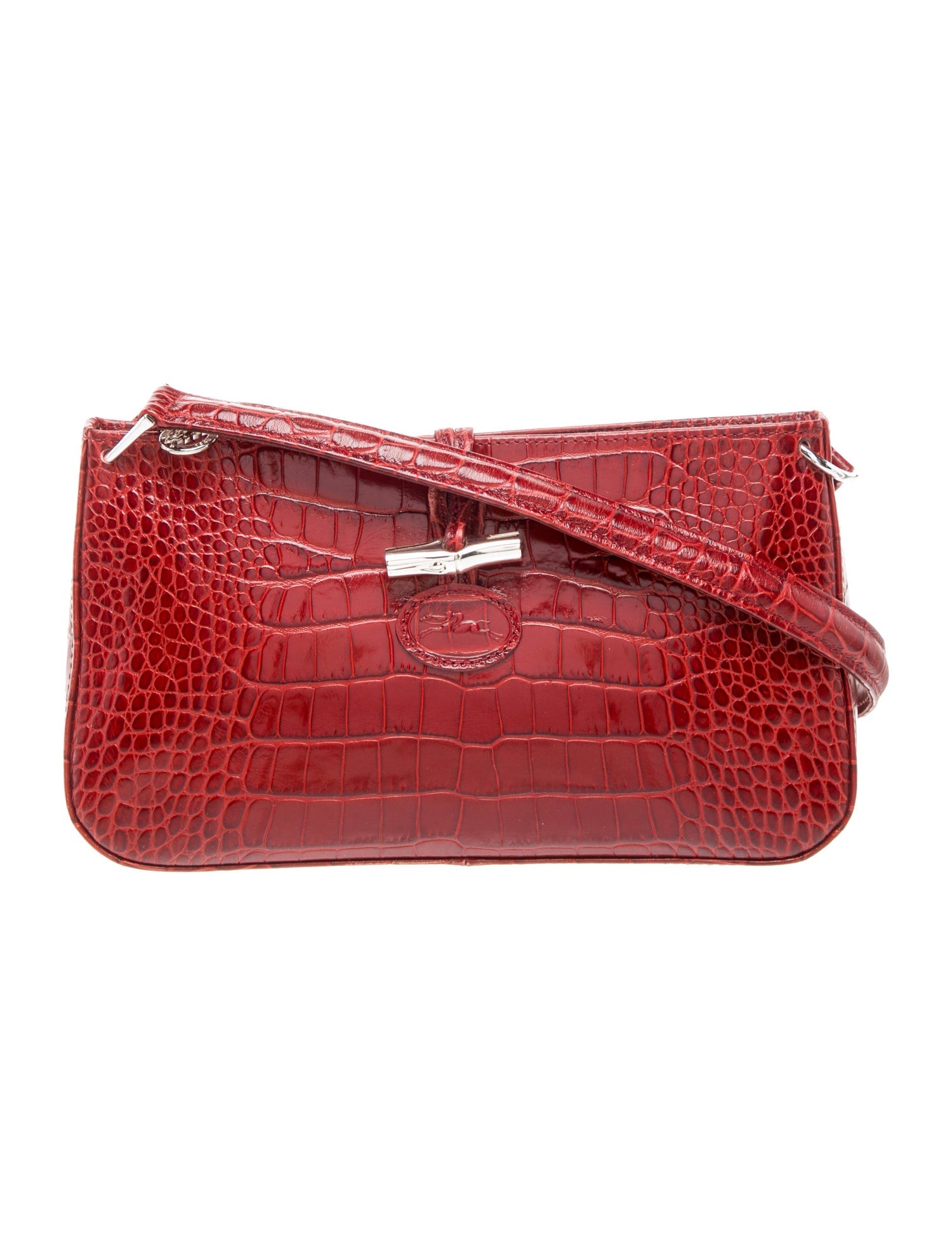 Longchamp Embossed Leather Shoulder Bag