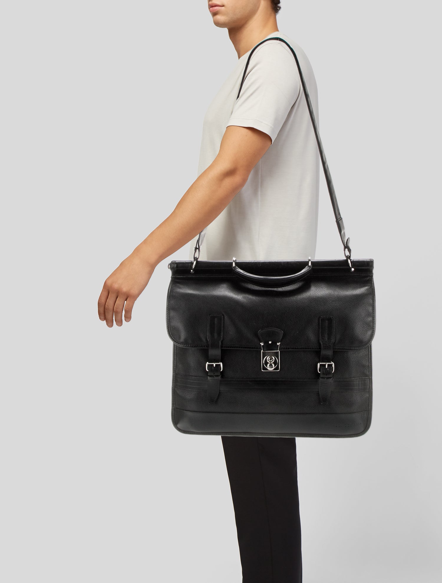 Longchamp Leather Messenger Bag