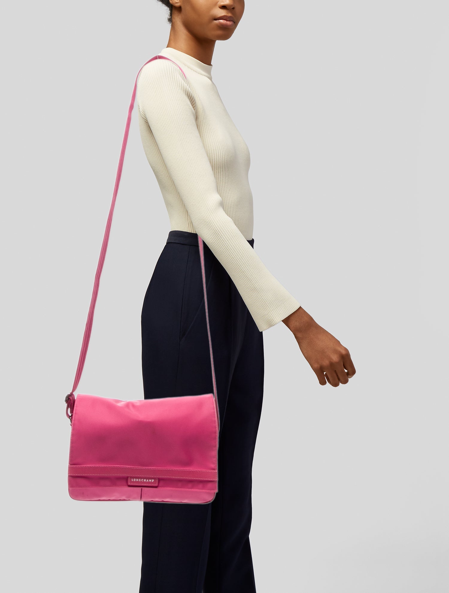 Longchamp Nylon Messenger Crossbody Bag