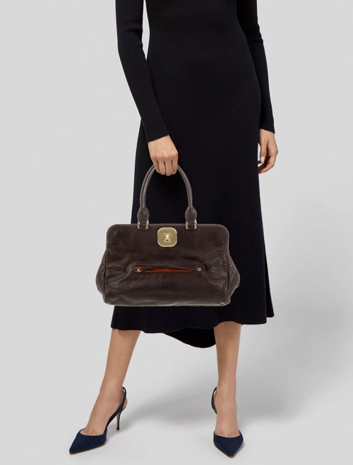 Longchamp Leather Top Handle Bag