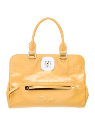 Longchamp Patent Leather Top Handle Bag