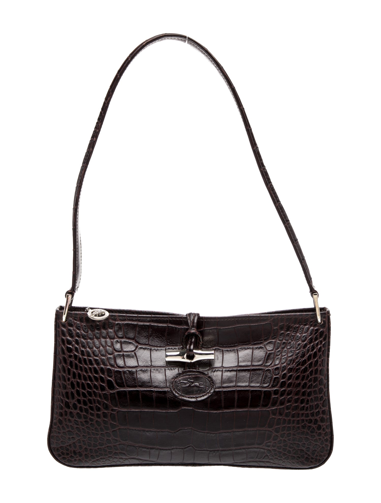 Longchamp Embossed Leather Shoulder Bag