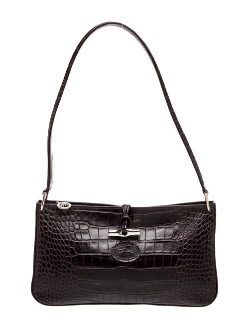 Longchamp Embossed Leather Shoulder Bag