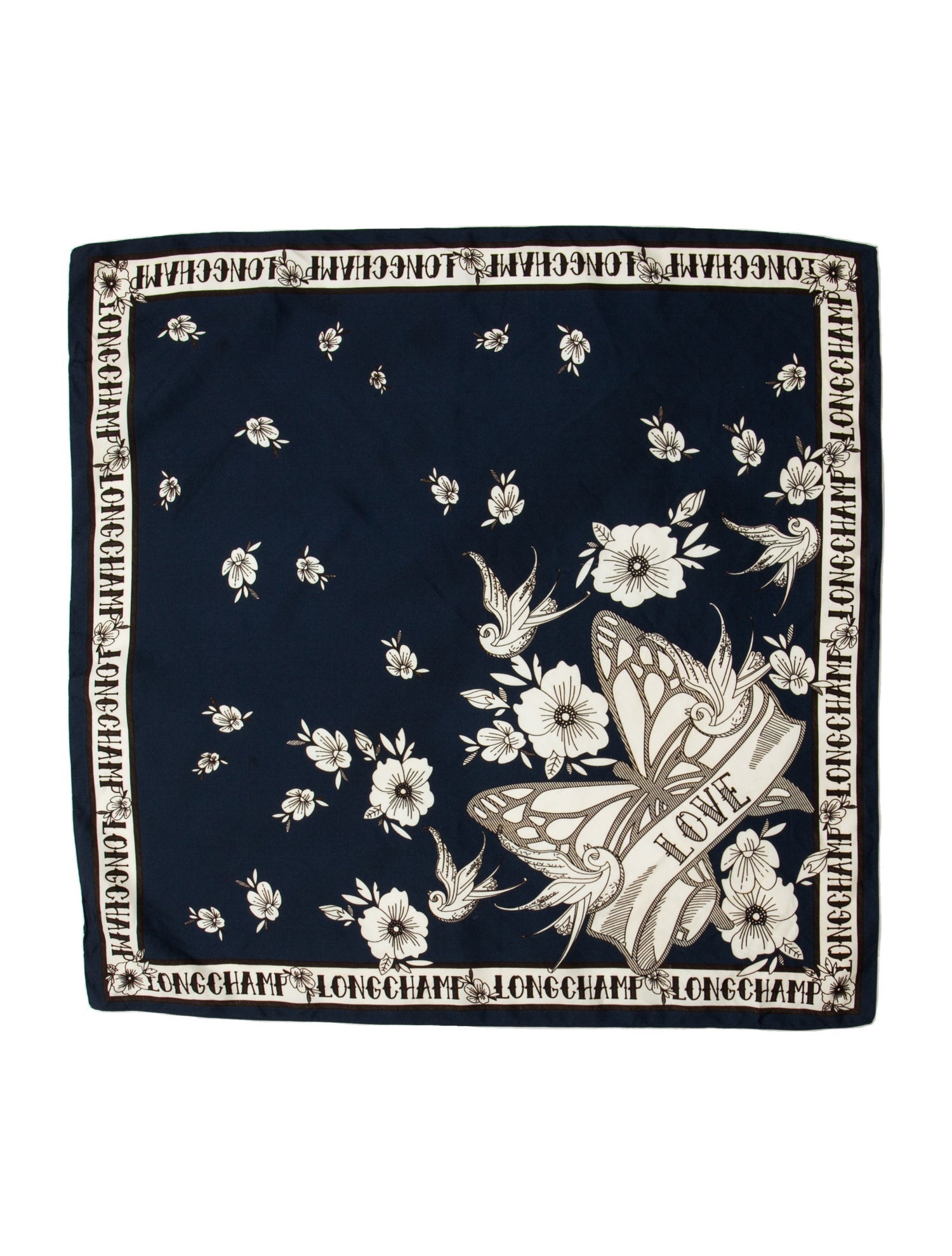 Longchamp Silk Printed Handkerchief